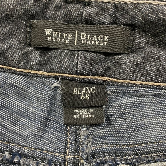 White House Black Market 6 Jeans Blanc Flare 32" X 33.5" - Picture 4 of 8